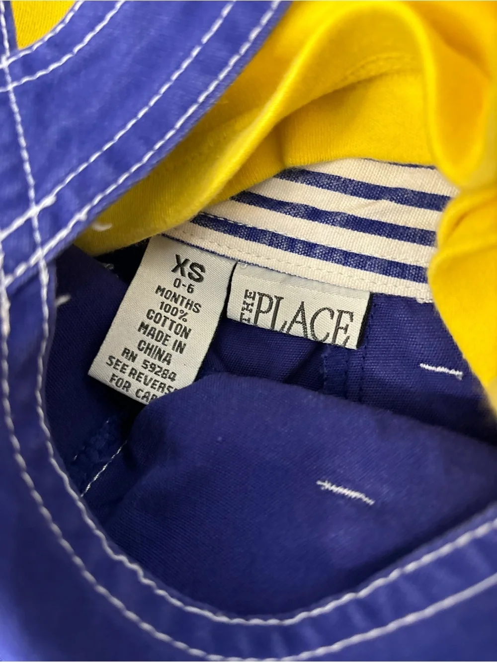 The Children’s Place Vintage Not So Basic Stuff Blue Stripe Overalls and Top - Picture 6 of 6